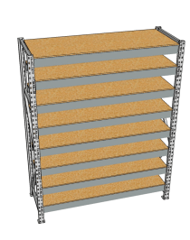 Стеллаж грузовой СГР 3000x1500x500 8 полок (ДСП) Стеллаж грузовой СГР 3000x1500x500 8 полок (ДСП)