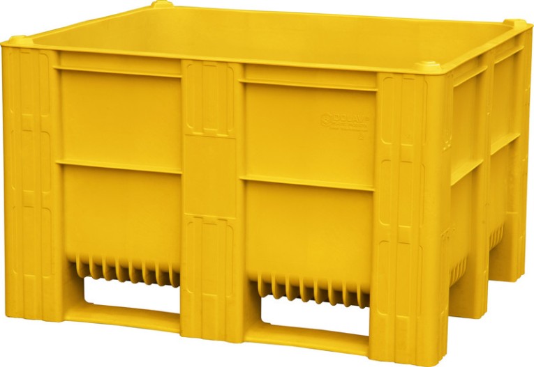 BoxPallet 1200х1000х740 мм сплошной желтый купить в Сыктывкаре