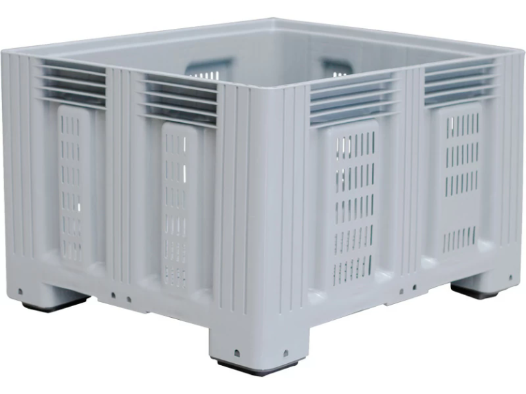 Контейнер 1200х1000х758 перфорированный, на ножках серый купить в Сыктывкаре Контейнер 1200х1000х758 перфорированный, на ножках серый купить в Сыктывкаре