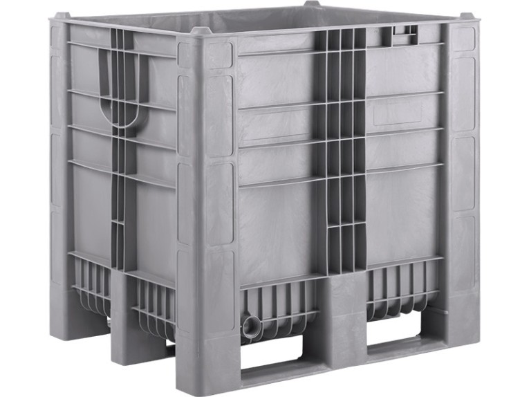 BoxPallet 1200х1000х1140 сплошной, на 3-х полозьях серый купить в Сыктывкаре