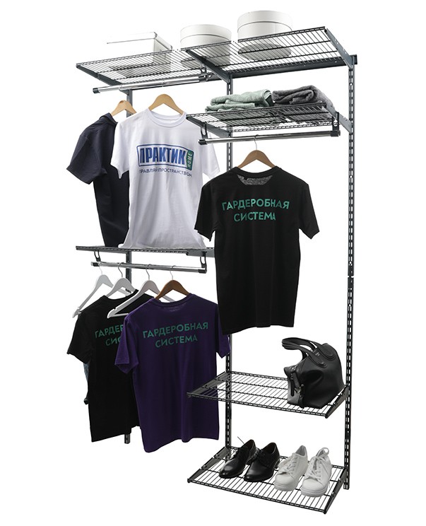 Гардеробная система Практик Home Optima G120 графит купить в Сыктывкаре