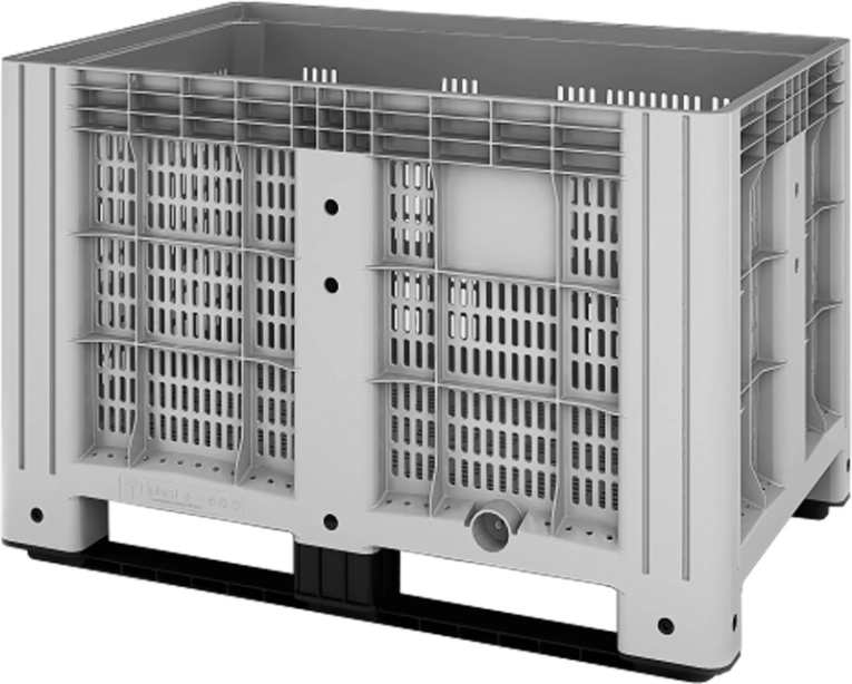 Контейнер 1200х800х800 мм перфорированный серый на полозьях купить в Сыктывкаре Контейнер 1200х800х800 мм перфорированный серый на полозьях купить в Сыктывкаре