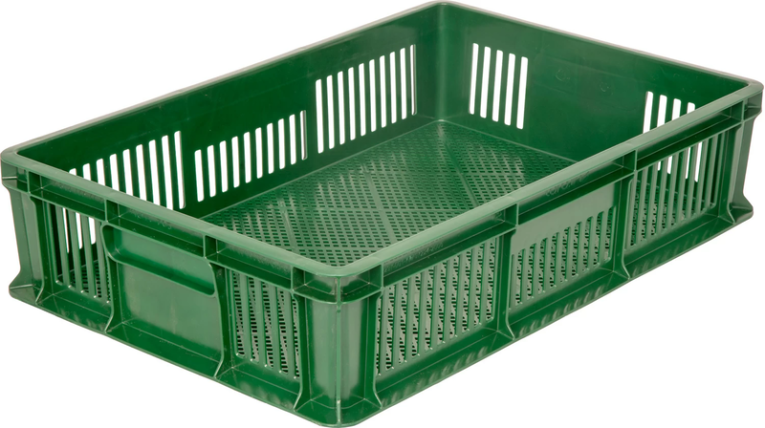 Ящик 600х400х140 мм перфорированный без ручек зелёный купить в Сыктывкаре Ящик 600х400х140 мм перфорированный без ручек зелёный купить в Сыктывкаре