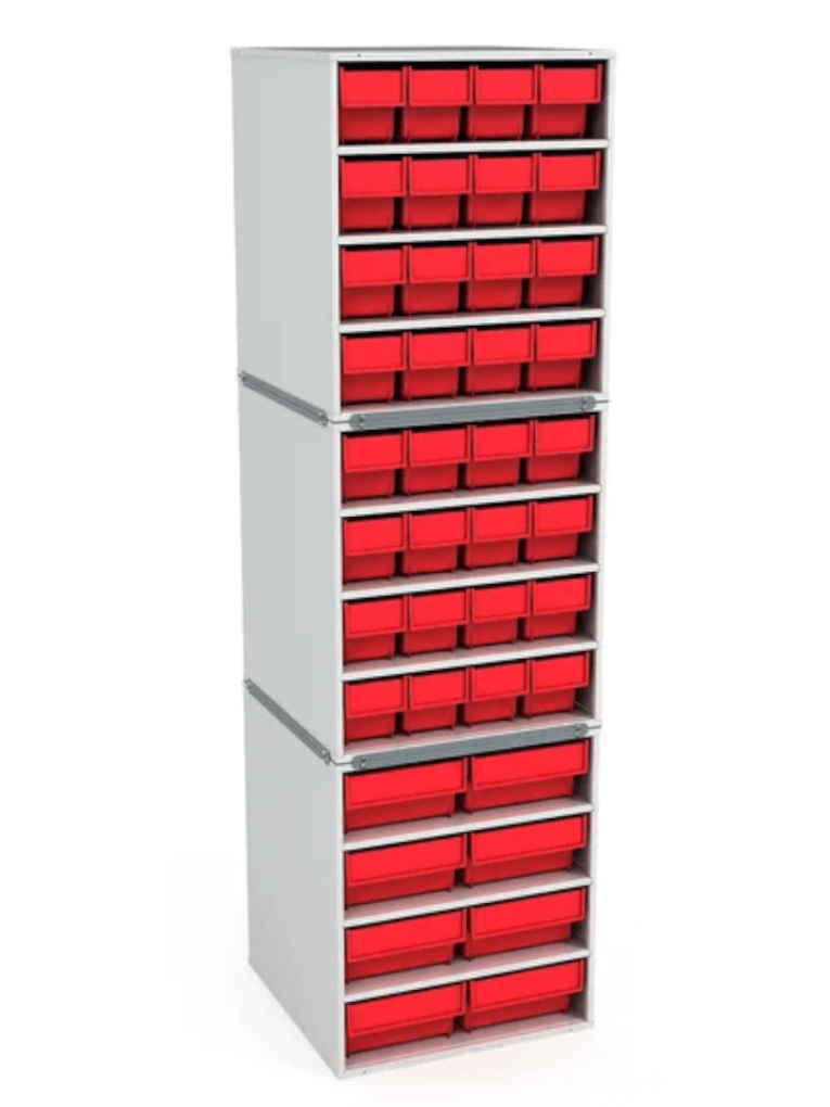 Стационарная кассетница ДиКом (на 3 яруса) с красными ящиками купить в Сыктывкаре Стационарная кассетница ДиКом (на 3 яруса) с красными ящиками купить в Сыктывкаре