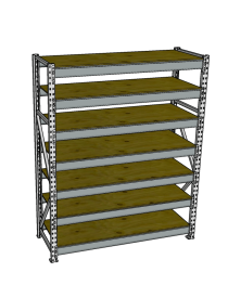 Стеллаж грузовой СГР 2000x1500x800 7 полок (фанера)