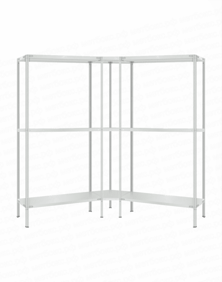 Стеллаж угловой 2000х1600х1600 (3 яруса глубиной 400мм) купить в Сыктывкаре Стеллаж угловой 2000х1600х1600 (3 яруса глубиной 400мм) купить в Сыктывкаре