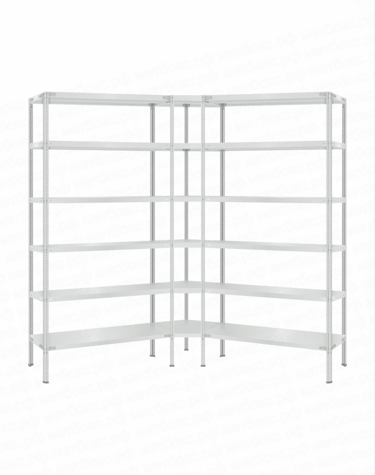 Стеллаж угловой 2000х1600х1600 (6 ярусов глубиной 400мм) купить в Сыктывкаре Стеллаж угловой 2000х1600х1600 (6 ярусов глубиной 400мм) купить в Сыктывкаре