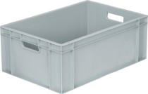 Ящик 600х400х230 сплошной, с ручками, дно с усилением, серый B-4622