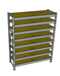 Стеллаж грузовой СГР 2500x2100x800 8 полок (фанера) Стеллаж грузовой СГР 2500x2100x800 8 полок (фанера)
