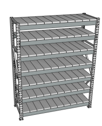 Стеллаж грузовой СГР 2500x1500x400 7 полок (металл)