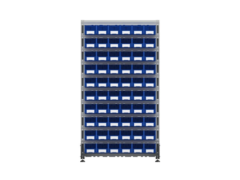 Стеллаж для пластиковых лотков SORTEX односторонний 1800x1000x450.02 купить в Сыктывкаре