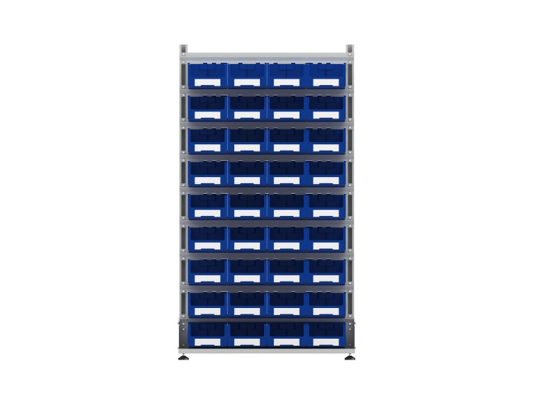 Стеллаж для пластиковых лотков SORTEX односторонний 1800x1000x450.03 купить в Сыктывкаре