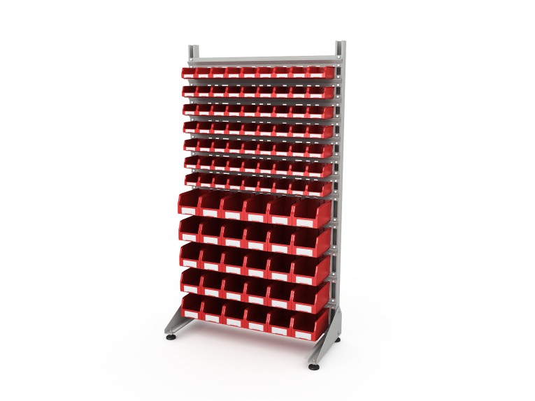 Стеллаж для пластиковых лотков SORTEX односторонний 1800x1000x450.04 купить в Сыктывкаре