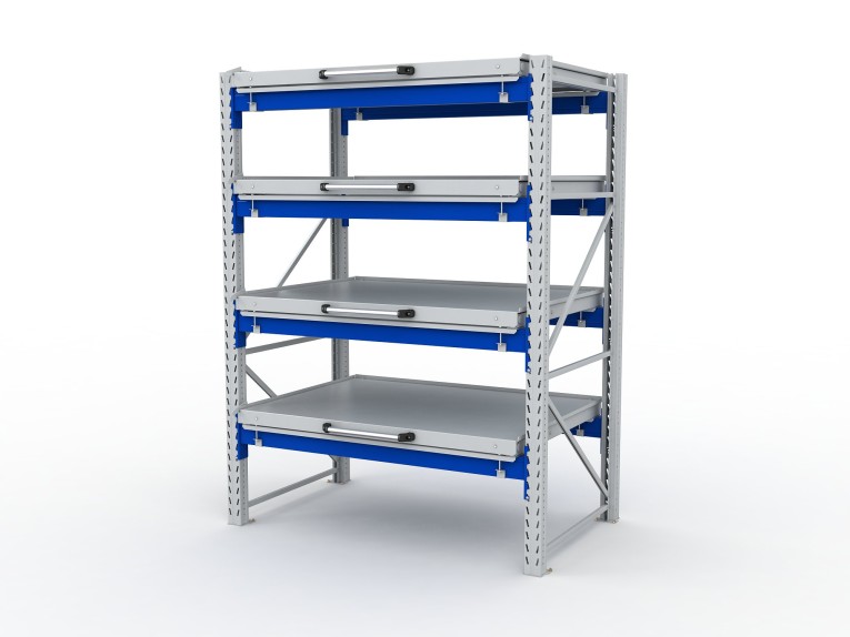 Стеллаж с выкатными платформами S-HEAVY 1000/1300 (4 яруса хранения) купить в Сыктывкаре Стеллаж с выкатными платформами S-HEAVY 1000/1300 (4 яруса хранения) купить в Сыктывкаре