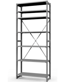 Стеллаж ТСУ 2200x1500x300 7 полок (300 кг, металл) Стеллаж ТСУ 2200x1500x300 7 полок (300 кг, металл)